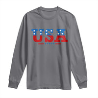 USA Patriotic Long Sleeve Shirt Red White Blue Stars