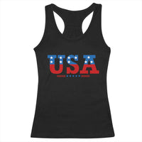 USA Patriotic Racerback Tank Top Red White Blue Stars