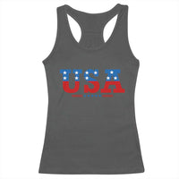 USA Patriotic Racerback Tank Top Red White Blue Stars