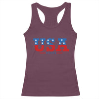 USA Patriotic Racerback Tank Top Red White Blue Stars