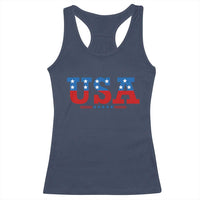 USA Patriotic Racerback Tank Top Red White Blue Stars