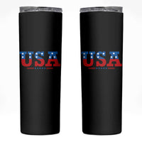 USA Patriotic Skinny Tumbler Red White Blue Stars