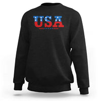 USA Patriotic Sweatshirt Red White Blue Stars