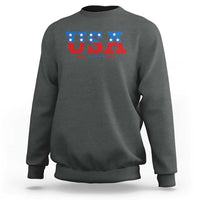 USA Patriotic Sweatshirt Red White Blue Stars