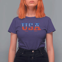 USA Patriotic T Shirt For Women Red White Blue Stars