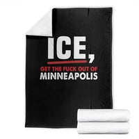 Ice Get The F Out of Minneapolis Throw Blanket Red and White Statement Justice and Resistance Protest