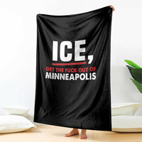 Ice Get The F Out of Minneapolis Throw Blanket Red and White Statement Justice and Resistance Protest