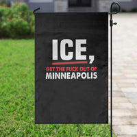 Ice Get The F Out of Minneapolis Garden Flag Red and White Statement Justice and Resistance Protest