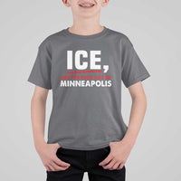 Ice Get The F Out of Minneapolis T Shirt For Kid Red and White Statement Justice and Resistance Protest - Wonder Print Shop
