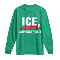 Ice Get The F Out of Minneapolis Long Sleeve Shirt Red and White Statement Justice and Resistance Protest - Wonder Print Shop