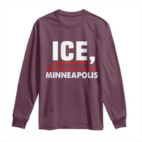 Ice Get The F Out of Minneapolis Long Sleeve Shirt Red and White Statement Justice and Resistance Protest - Wonder Print Shop