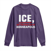 Ice Get The F Out of Minneapolis Long Sleeve Shirt Red and White Statement Justice and Resistance Protest - Wonder Print Shop