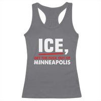 Ice Get The F Out of Minneapolis Racerback Tank Top Red and White Statement Justice and Resistance Protest - Wonder Print Shop