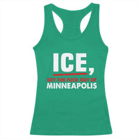 Ice Get The F Out of Minneapolis Racerback Tank Top Red and White Statement Justice and Resistance Protest - Wonder Print Shop