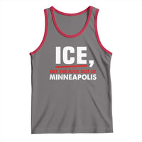 Ice Get The F Out of Minneapolis Tank Top Red and White Statement Justice and Resistance Protest - Wonder Print Shop
