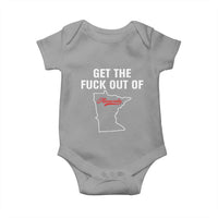 Get The F Out of Minnesota Protest Baby Onesie State Map Minneapolis Jan 8 2026 Justice Protest - Wonder Print Shop