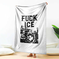 F Ice Riot Protest Graphic Throw Blanket Political Resistance Against Ice Violence