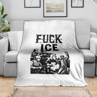 F Ice Riot Protest Graphic Throw Blanket Political Resistance Against Ice Violence