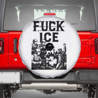 F Ice Riot Protest Graphic Spare Tire Cover Political Resistance Against Ice Violence