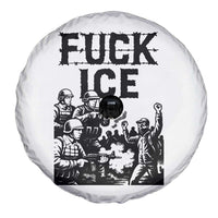 F Ice Riot Protest Graphic Spare Tire Cover Political Resistance Against Ice Violence