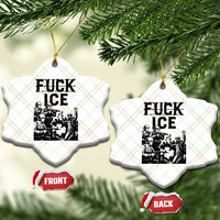 F Ice Riot Protest Graphic Ceramic Ornament Political Resistance Against Ice Violence