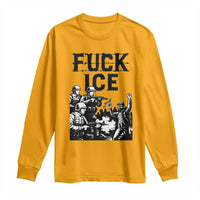 F Ice Riot Protest Graphic Long Sleeve Shirt Political Resistance Against Ice Violence