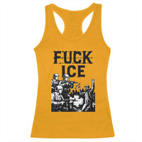 F Ice Riot Protest Graphic Racerback Tank Top Political Resistance Against Ice Violence