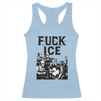 F Ice Riot Protest Graphic Racerback Tank Top Political Resistance Against Ice Violence