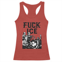 F Ice Riot Protest Graphic Racerback Tank Top Political Resistance Against Ice Violence