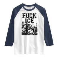 F Ice Riot Protest Graphic Raglan Shirt Political Resistance Against Ice Violence
