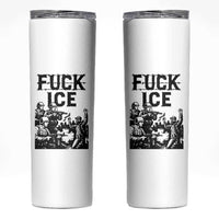 F Ice Riot Protest Graphic Skinny Tumbler Political Resistance Against Ice Violence