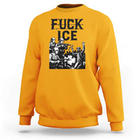 F Ice Riot Protest Graphic Sweatshirt Political Resistance Against Ice Violence