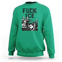 F Ice Riot Protest Graphic Sweatshirt Political Resistance Against Ice Violence