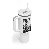 F Ice Riot Protest Graphic Tumbler With Handle Political Resistance Against Ice Violence