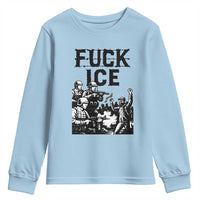 F Ice Riot Protest Graphic Youth Sweatshirt Political Resistance Against Ice Violence