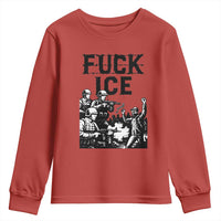 F Ice Riot Protest Graphic Youth Sweatshirt Political Resistance Against Ice Violence