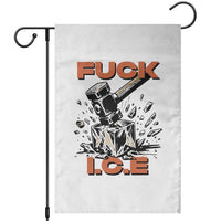 Crush Ice Protest Graphic Garden Flag Sledgehammer Smash Against Ice Political Resistance