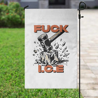 Crush Ice Protest Graphic Garden Flag Sledgehammer Smash Against Ice Political Resistance