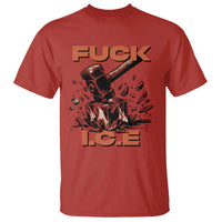 Crush Ice Protest Graphic T Shirt Sledgehammer Smash Against Ice Political Resistance
