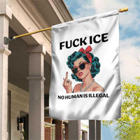 F Ice No Human Is Illegal Garden Flag Feminist Pop Art Against Ice Protest Resistance