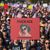 F Ice No Human Is Illegal Protest Sign Feminist Pop Art Against Ice Protest Resistance
