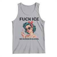 F Ice No Human Is Illegal Tank Top Feminist Pop Art Against Ice Protest Resistance