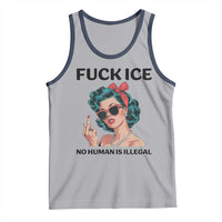 F Ice No Human Is Illegal Tank Top Feminist Pop Art Against Ice Protest Resistance