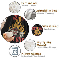 Ice Get the F Out Burning Car Graphic Throw Blanket Against Ice Protest Resistance