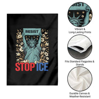 Statue of Liberty Resist Stop Ice Garden Flag Floral Activist for Justice and Freedom