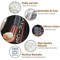 F Ice Retro Distressed American Flag Throw Blanket Patriotic Against Ice Justice Protest Resistance