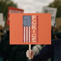F Ice Retro Distressed American Flag Protest Sign Patriotic Against Ice Justice Protest Resistance