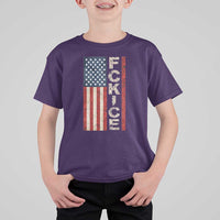 F Ice Retro Distressed American Flag T Shirt For Kid Patriotic Against Ice Justice Protest Resistance