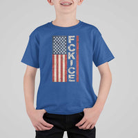 F Ice Retro Distressed American Flag T Shirt For Kid Patriotic Against Ice Justice Protest Resistance