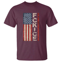 F Ice Retro Distressed American Flag T Shirt Patriotic Against Ice Justice Protest Resistance